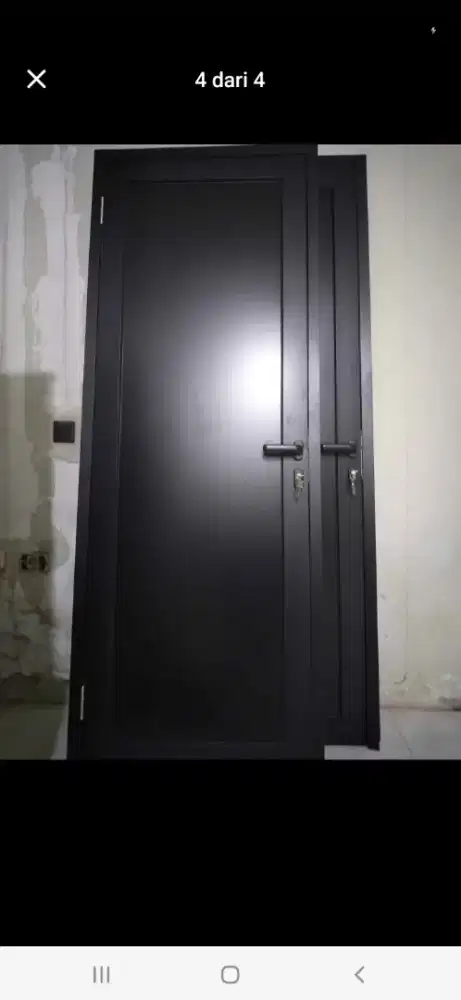 Pintu alumunium swing uk max T220cm L100cm hrg sm pasang 2,3 jt/unit