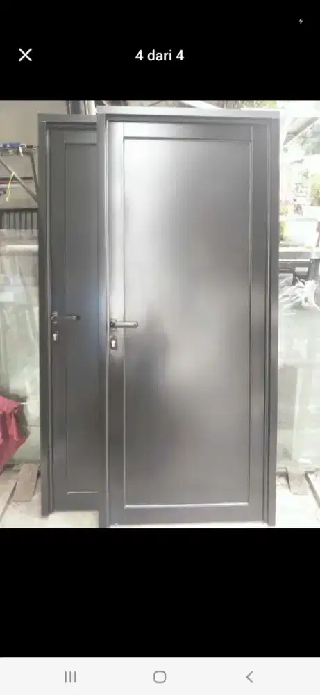 Pintu alumunium swing uk max T220cm L100cm hrg berikut psg 2,3 jt/pcs