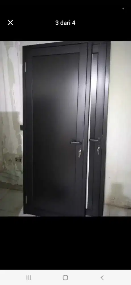 Pintu alumunium swing uk max T220cm L100cm hrg terpasang 2,3 jt/unit