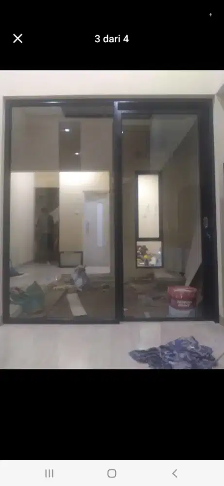 Pintu geser + kaca mati T210cm L200cm harga plus pasang 3.8 jt / set