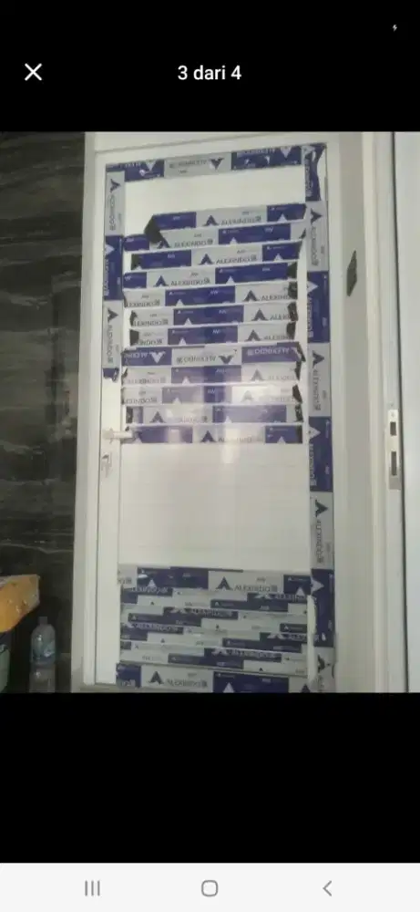 Pintu aluminium dobel spandrel T210cm L90cm hrg dg pemasangan 2,8 jt