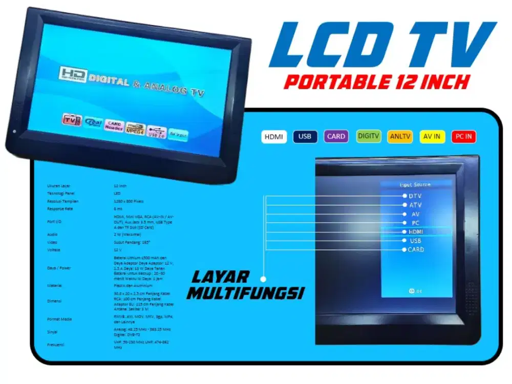 Mini lcd TV Multifungsi