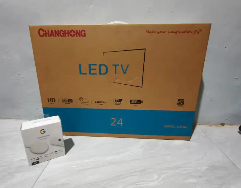Dijual TvLed Changhong(baru)24 inchi,Gogle chromecast(bekas).