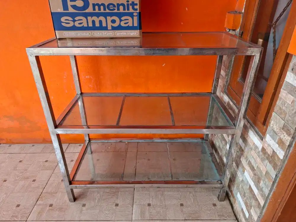 DiJual Meja rak lapis kaca Double