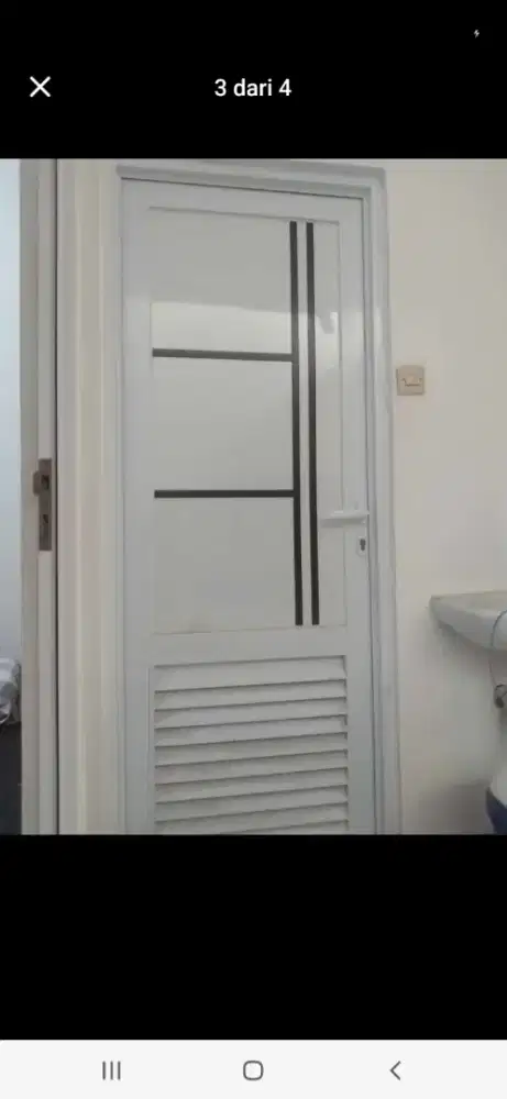 Pintu aluminium swing uk max T220cm L100cm hrg terpasang 2,4 jt/unit