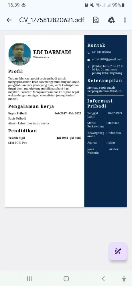 butuh pekerjaan driver