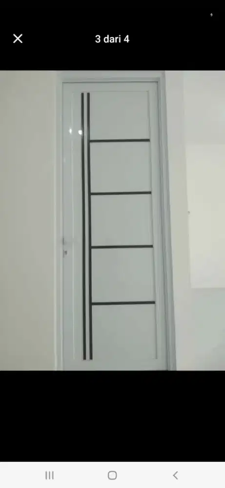 Pintu aluminium variasi swing T220cm L100cm hrg terpasang 2,4 jt/ unit