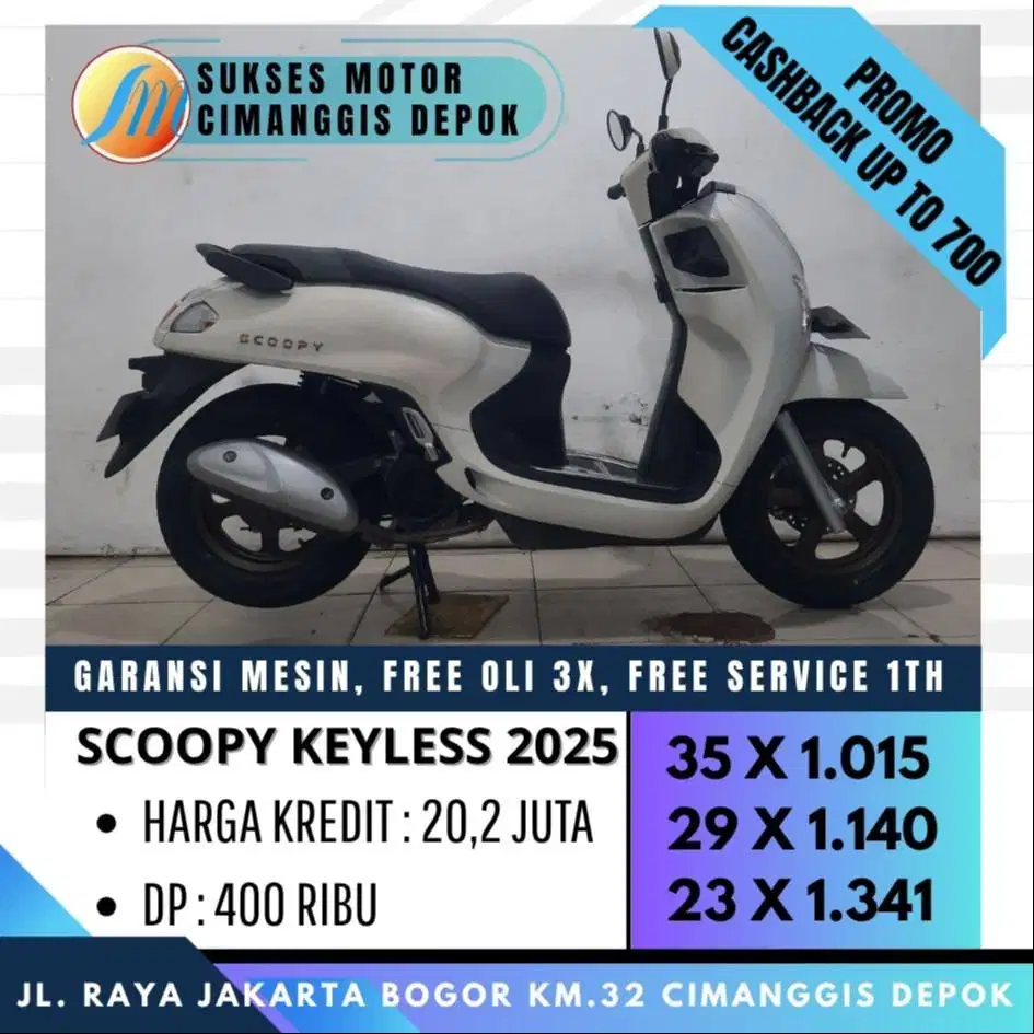 SCOOPY KEYLESS 2025 TERMURAH PROMO KREDIT DP 400 [SUKSES MOTOR]