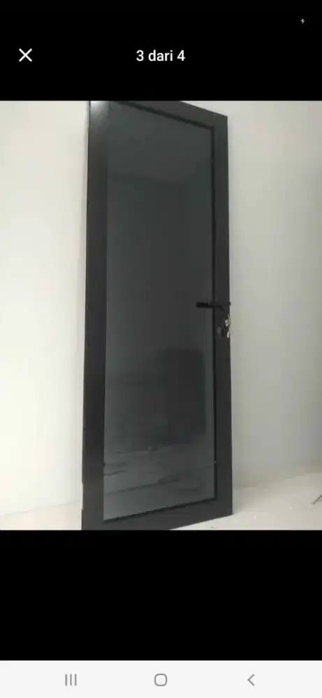 Pintu kaca aluminium swing uk max T220cm L100cm hrg terpasang 2,1 jt