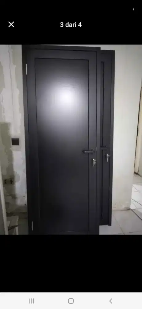 Pintu alumunium swing uk max T220cm L100cm hrg 2,3 jt / unit terpasang