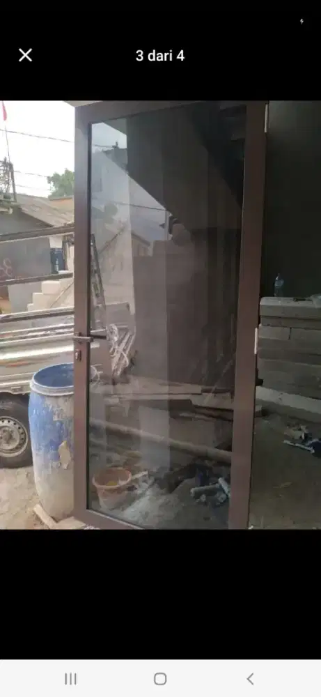 Pintu kaca swing uk max T220cm L100cm hrg 2,1 jt/unit terpasang