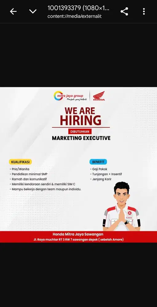 Lowongan Kerja Motor Honda