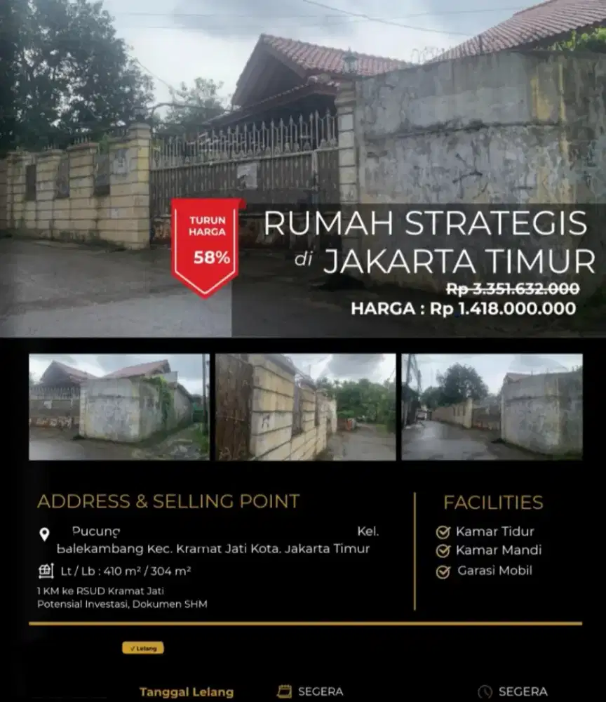 Dijual Rumah Pucung Balekambang Kramat Jati