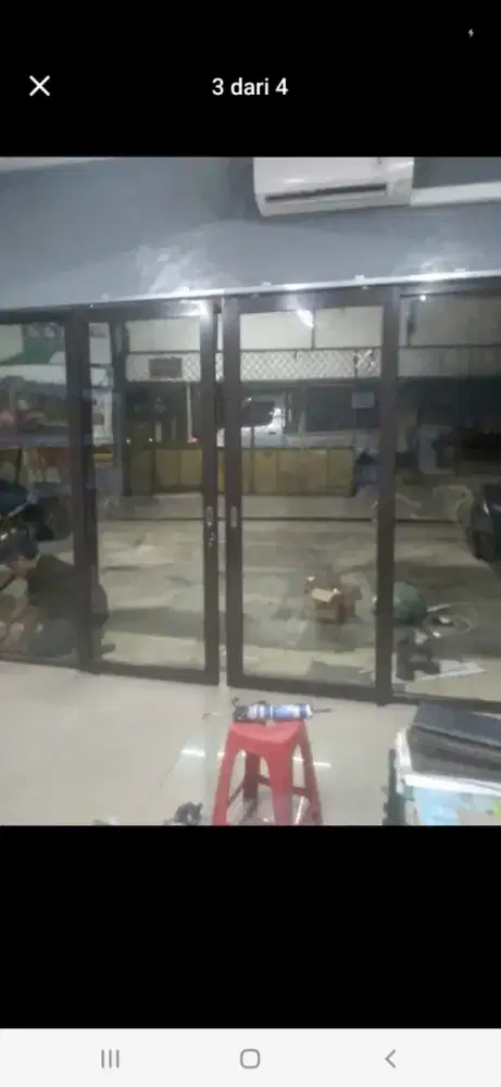 Pintu gseser 2 + kusen kaca mati 2 T210cm L360cm hrg 7,8 jt terpasang