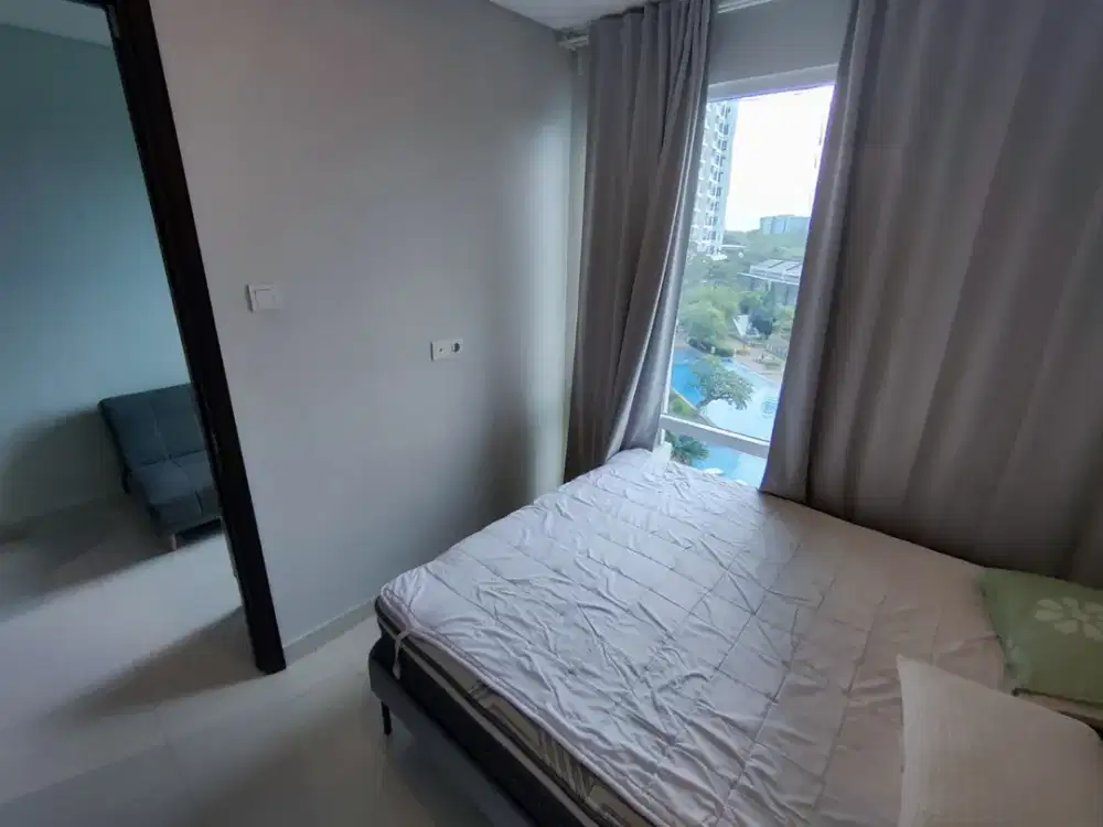 Disewakan Apartemen Puri Mansion Dengan 1 Kamar Tidur Kondisi Furnish Dengan View Langsung Kolam Renang Dengan Harga Termurah 40 Juta/Tahun NET