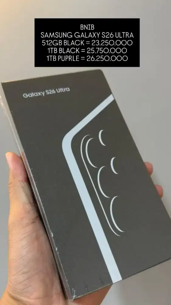 SAMSUNG GALAXY S26 ULTRA COBALT VIOLET 16GB/1TB GARANSI RESMI