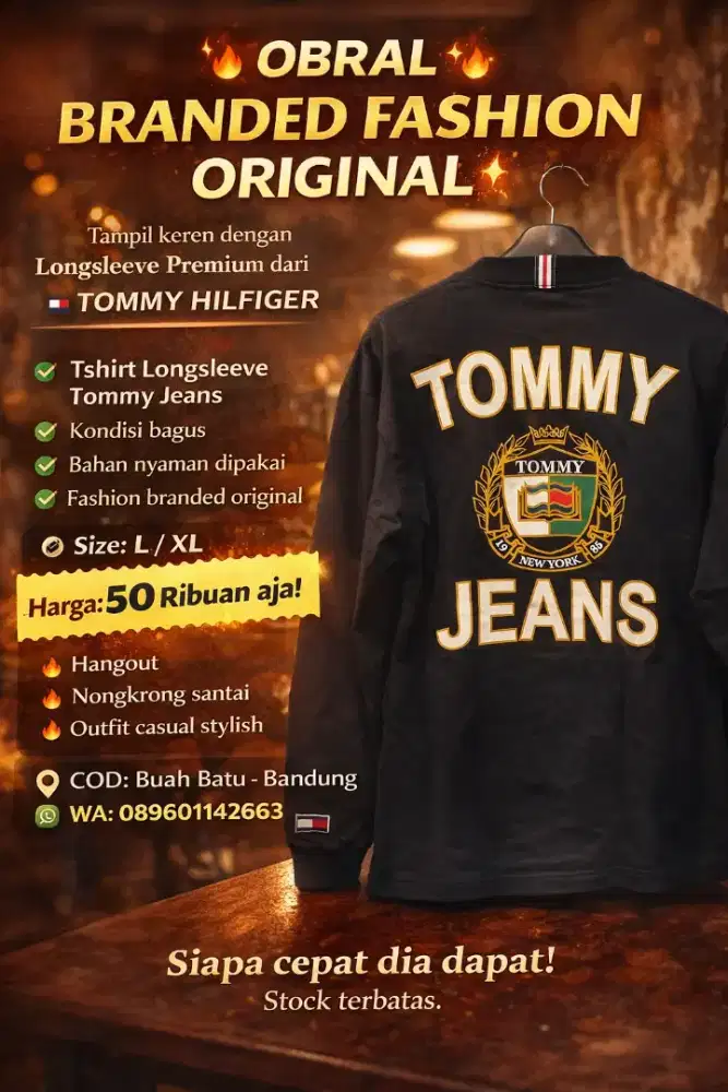 Obral Sweater CN Branded Ori Merk TOMMY/CHAMPION size L-XL ModisCasual