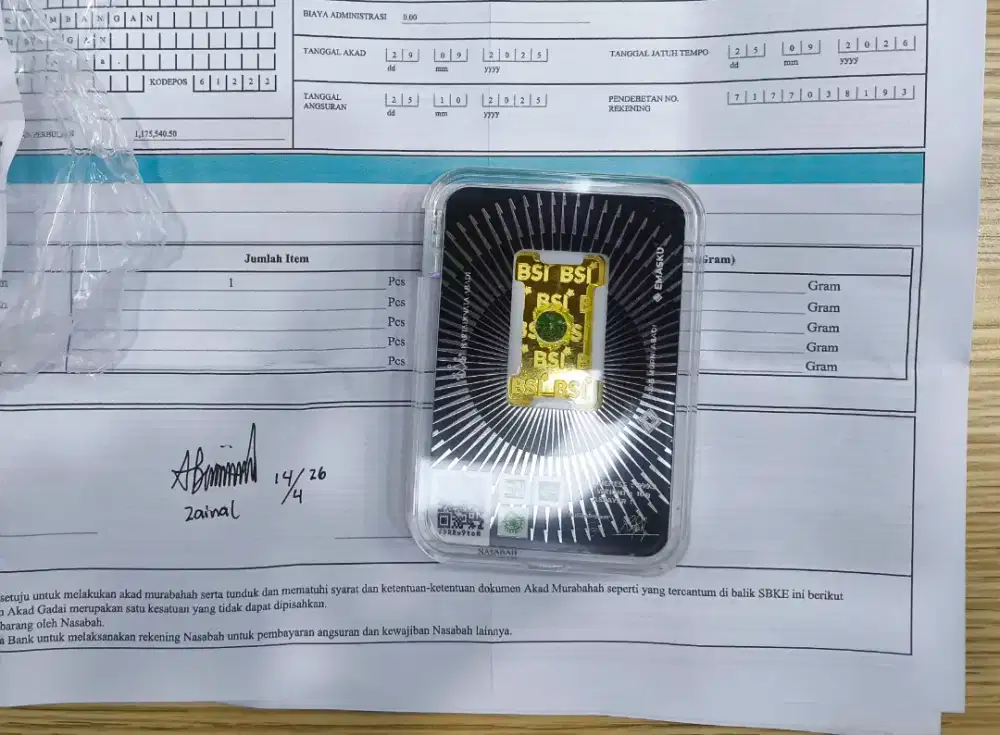 Emas BSI logam mulia 10gr