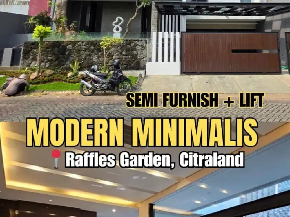 Rumah Sangat Mewah 3,5 Lantai di Citraland ada rooftop lift