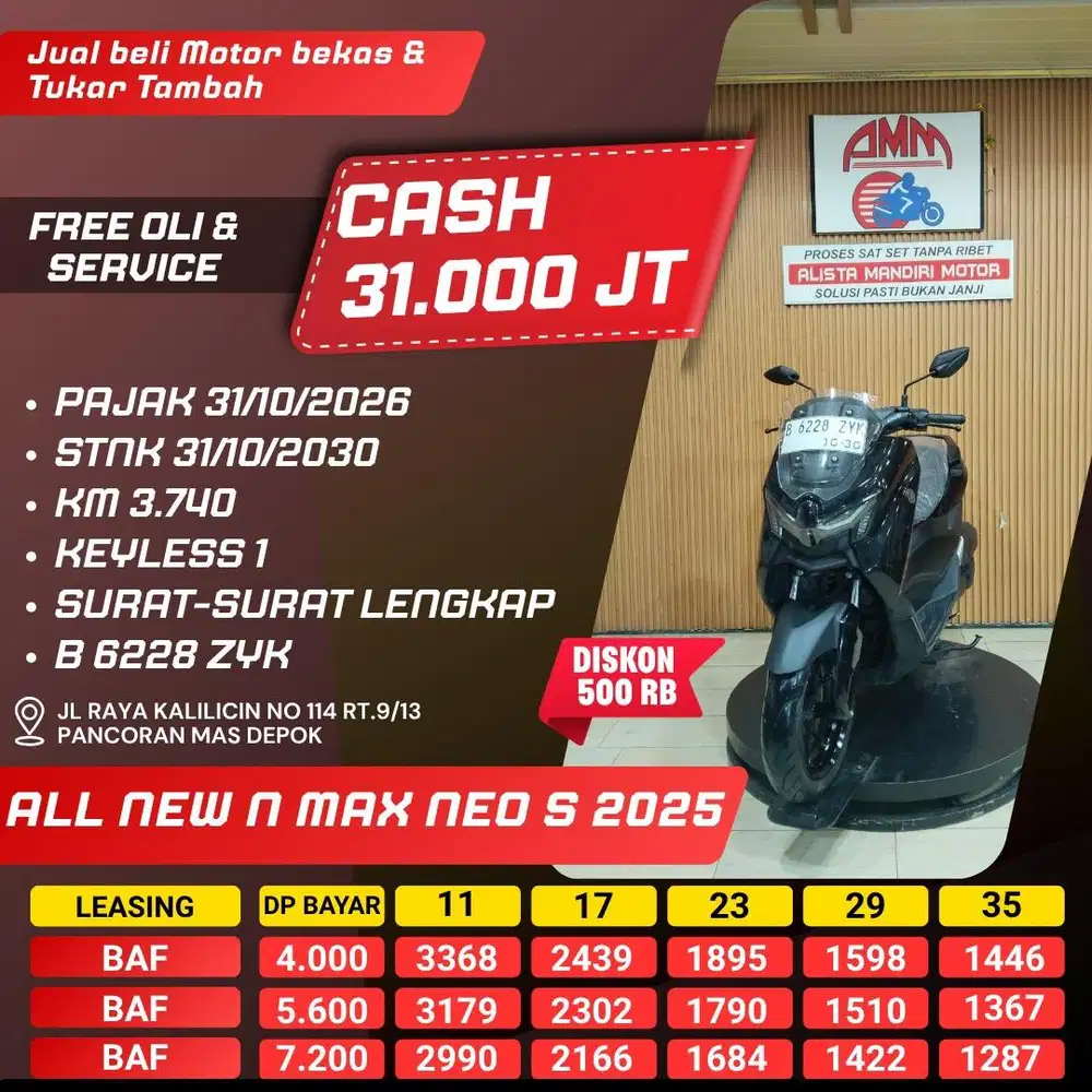 N MAX NEO S 2025 BISA CASH/KREDIT/TRADE IN/PAKAI CC/PAYLATER