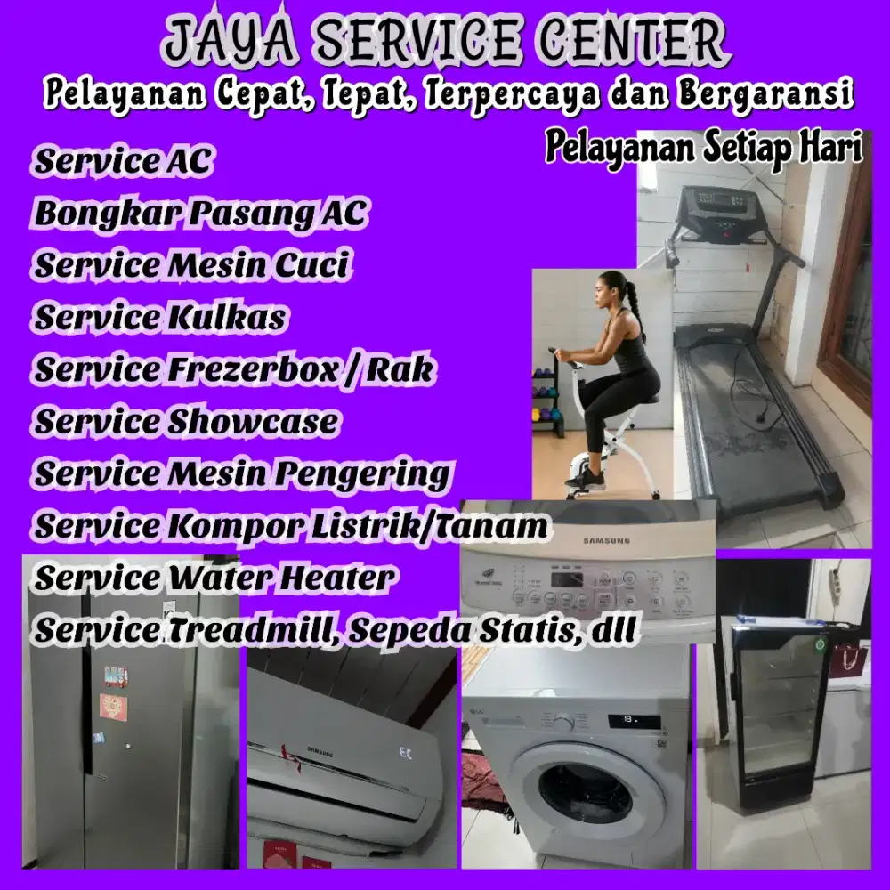 Service Kulkas Frezer Mesin Cuci Treadmill Servis AC Bongkar Pasang AC