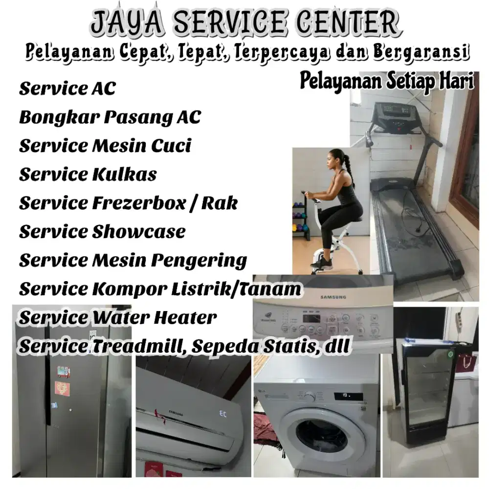 Service Kulkas Frezer Bongkar Pasang AC Servis AC Mesin Cuci Treadmill