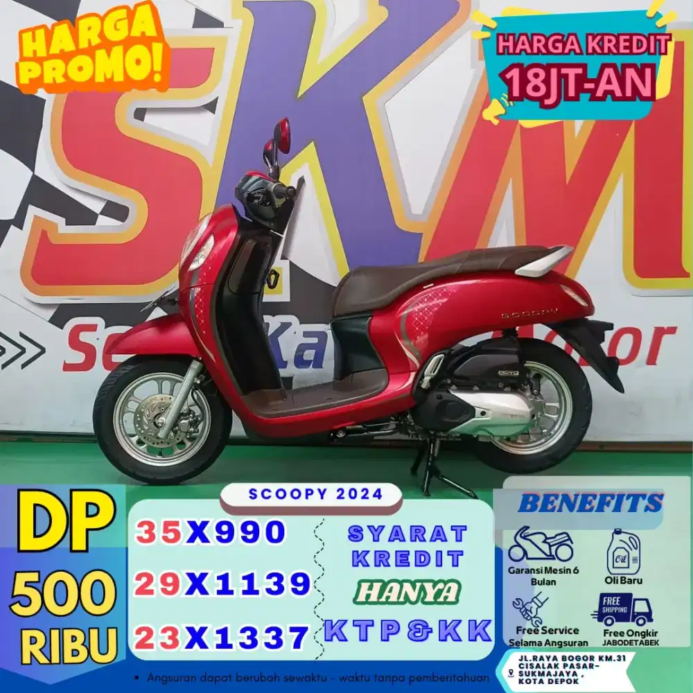 GRATIS SERVICE SELAMA ANGSURAN HONDA SCOOPY 2024 CASH/CRDIT