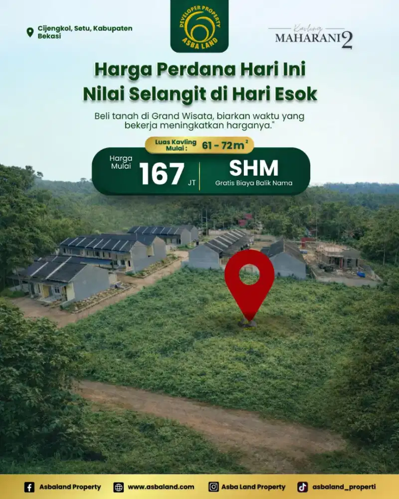 Dijual Tanah Kavling Murah Bekasi
