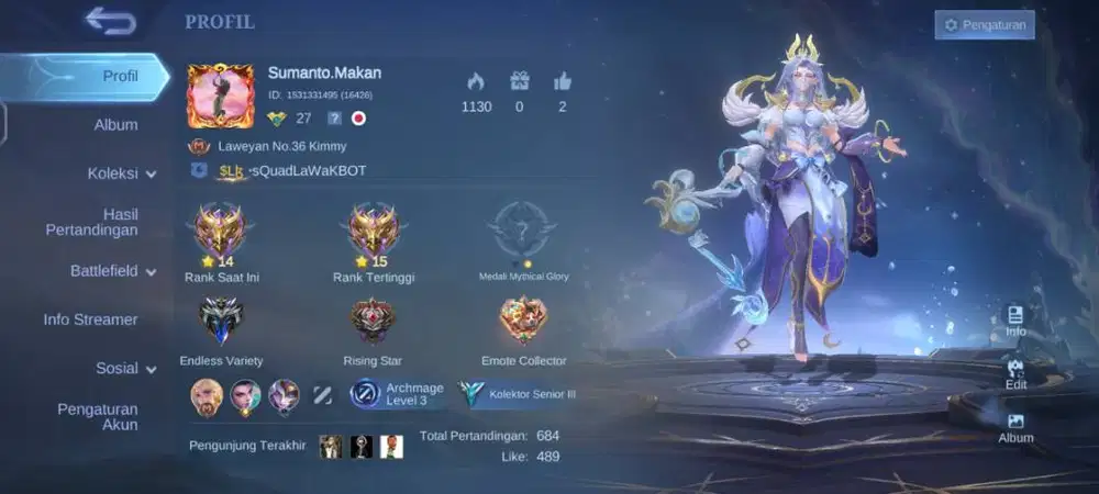 Jual akun mlbb kimmy dragon timer