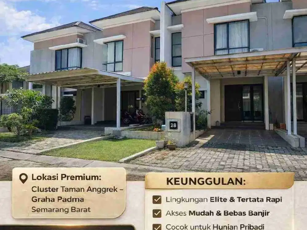 Termurah Rumah Bangunan 2 Lantai Di Cluster Taman Anggrek Perumahan Graha Padma Krapyak Semarang Barat