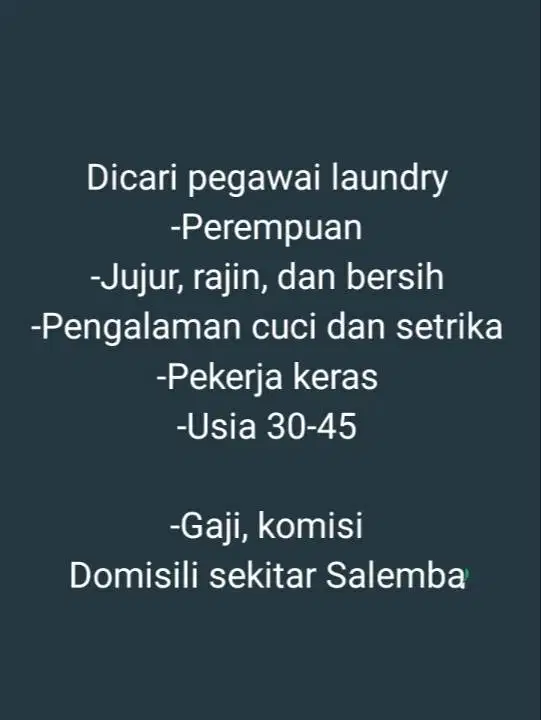 Pegawai Laundry