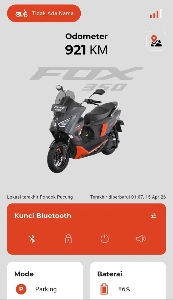 DIJUAL MOTOR POLYTRON FOX 350 R Warna: Abu-abu Metalik & Oranye Kondis