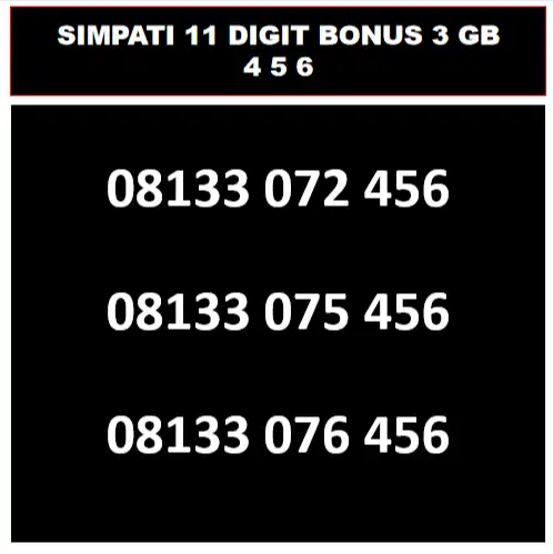 simpati 11 digit 456