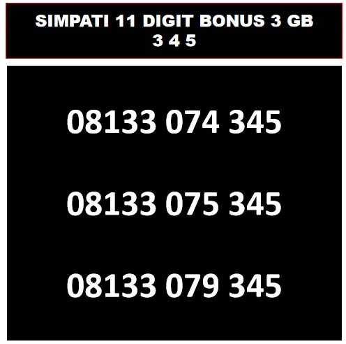 simpati 11 digit 345