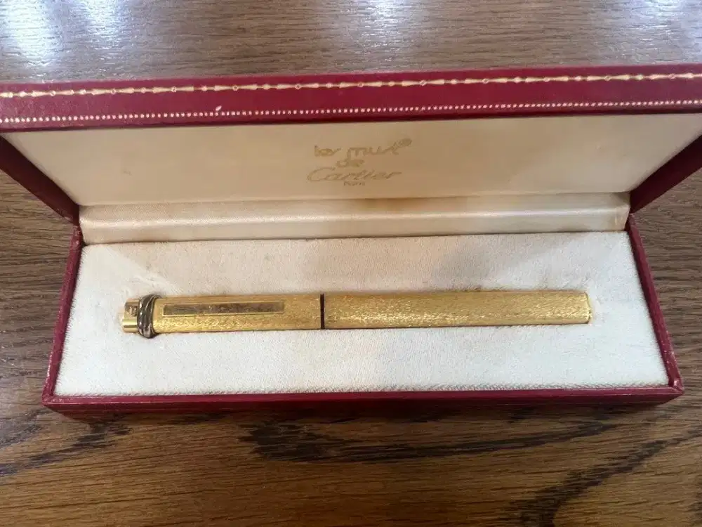 Cartier 1980 Gold Trinity ballpoint pen pulpen vintage mewah original