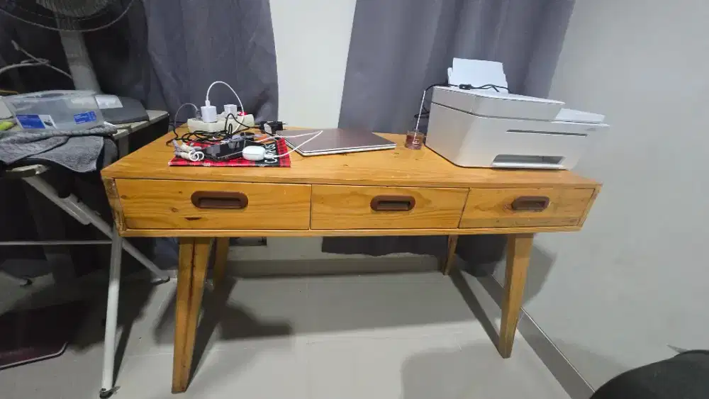 Meja kerja jati landa berlaci 3