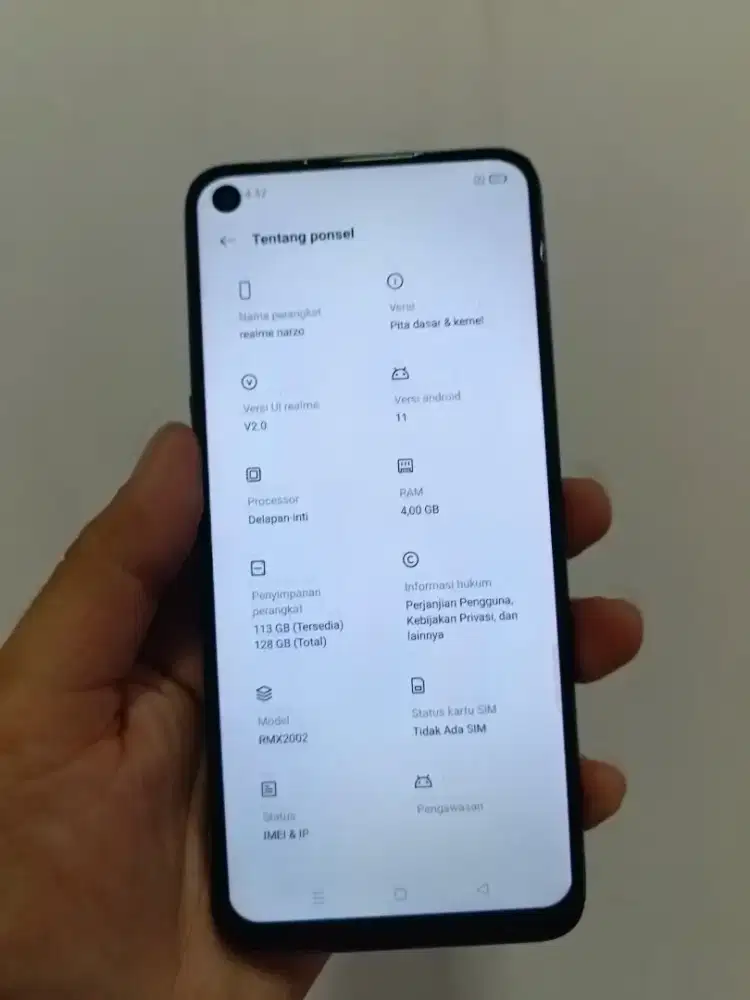 Realme narzo 4/128 lengkap