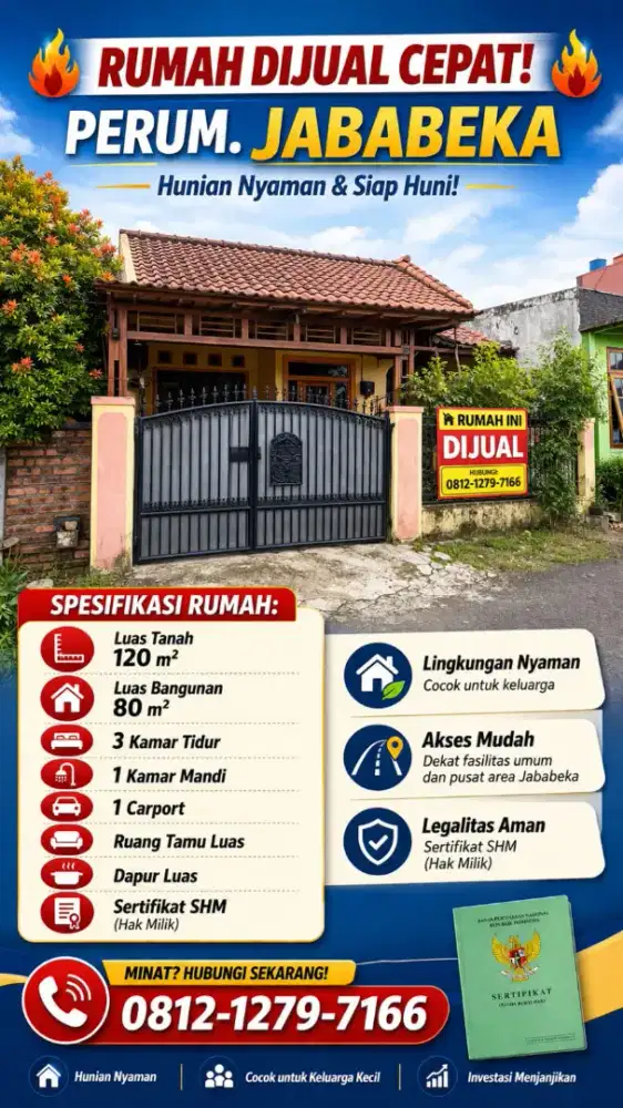 Rumah Jababeka Residence, Unfurnished, Kedasih