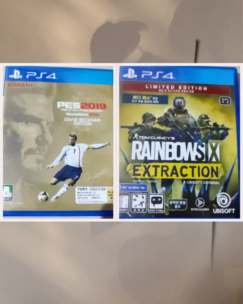 2 pcs Cd game PS4 Tom clancy's Rainbow & PES bola