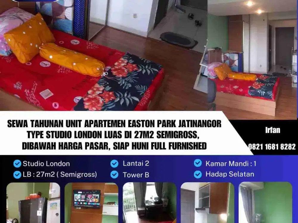 Sewa Tahunan Apartement Easton Park Jatinangor

Apartemen Apartement Easton Park Jatinangor Studio Full Furnished.