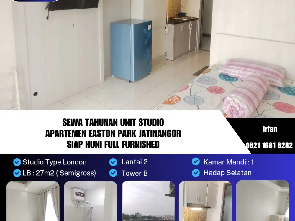 Sewa Tahunan Apartement Easton Park Jatinangor

Apartemen Apartement Easton Park Jatinangor Studio Full Furnished.