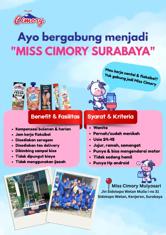 Ayo bergabung menjadi Miss Cimory Mulyosari