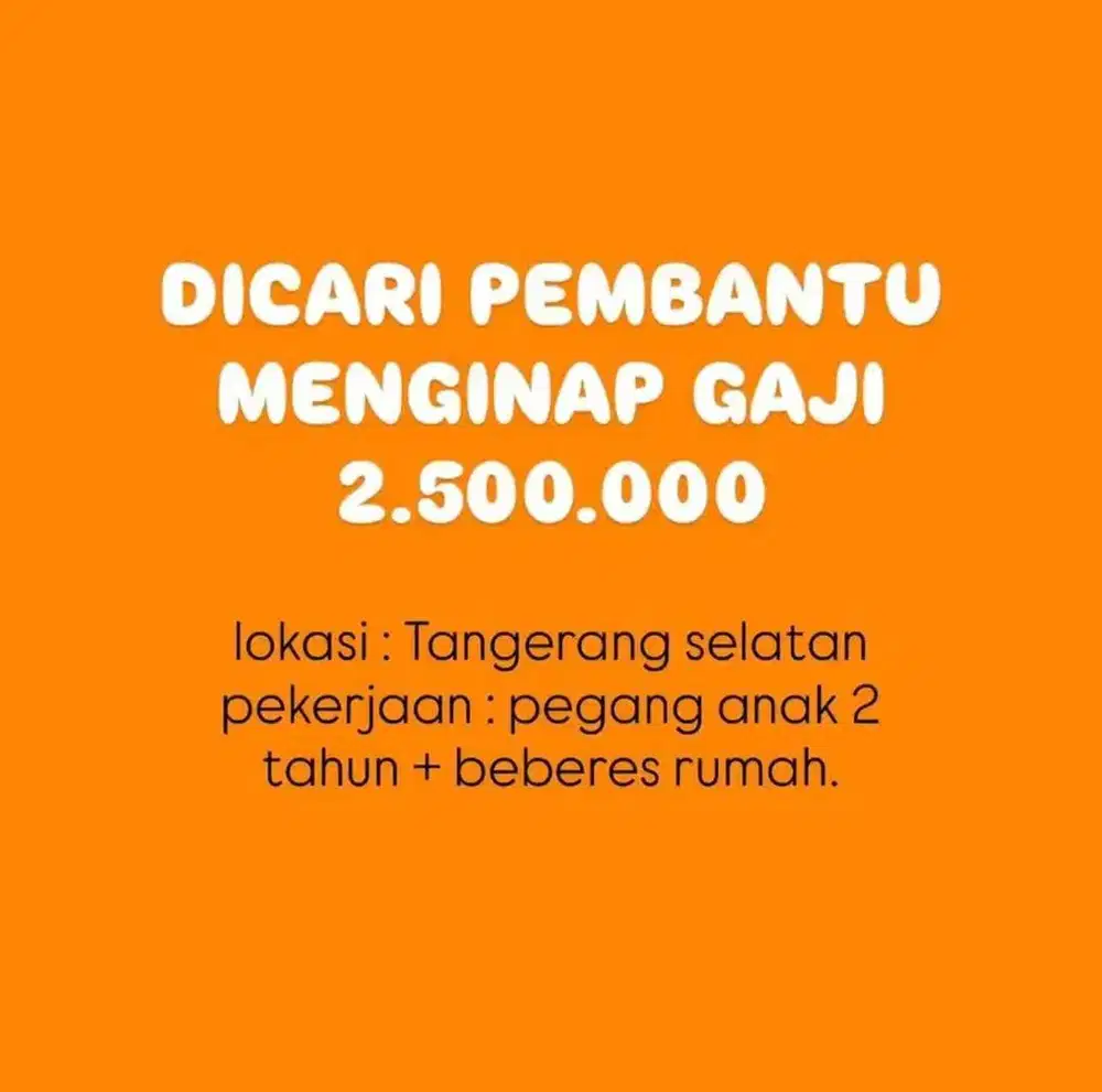 DICARI ART MENGINAP TANGERANG SELATAN