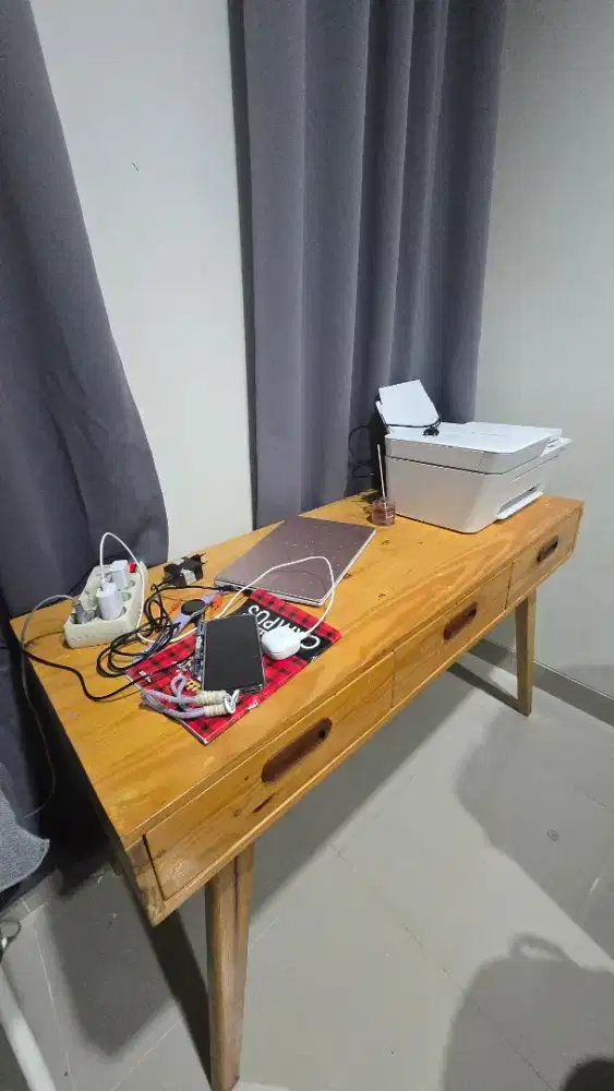 Meja kerja meja belajar jati landa berlaci 3