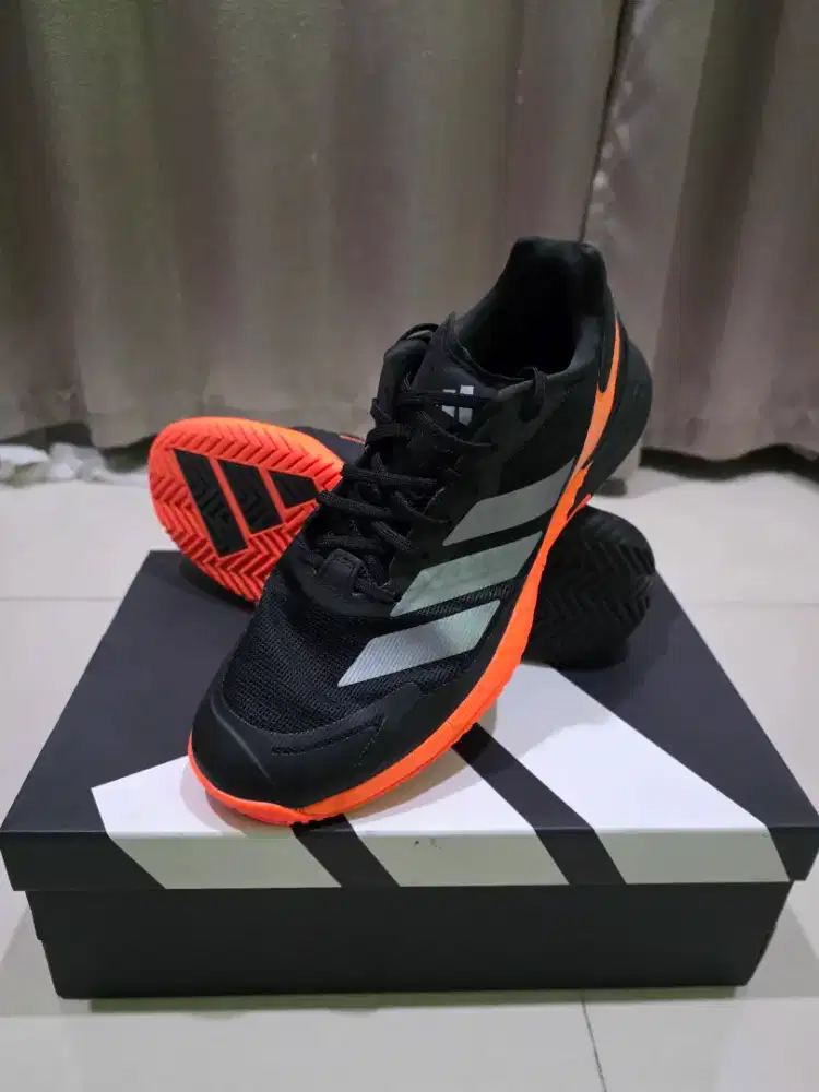Sepatu Tennis / Padel Adidas Defiant Speed 2 M Black Orange size 46