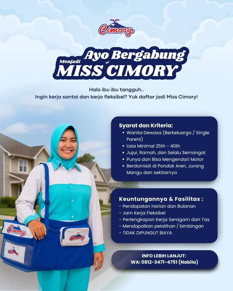 Lowongan Kerja Miss Cimory Pondok Aren