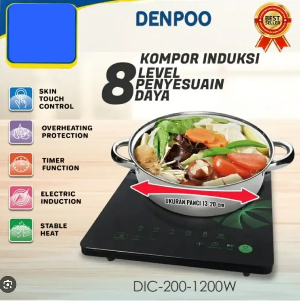 Kompor Induksi  DENPOO 200 watt - MURAH - MULUS -  garansi resmi 1 thn