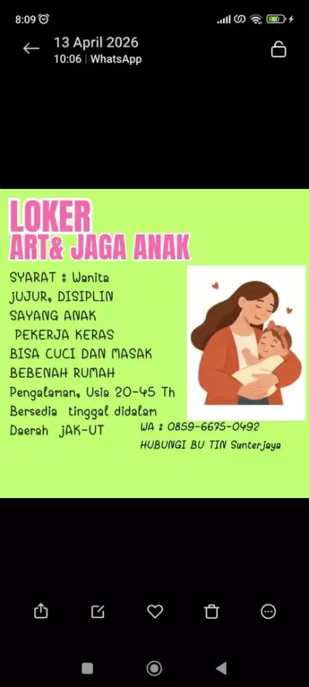 Butuh ART & Merawat Anak