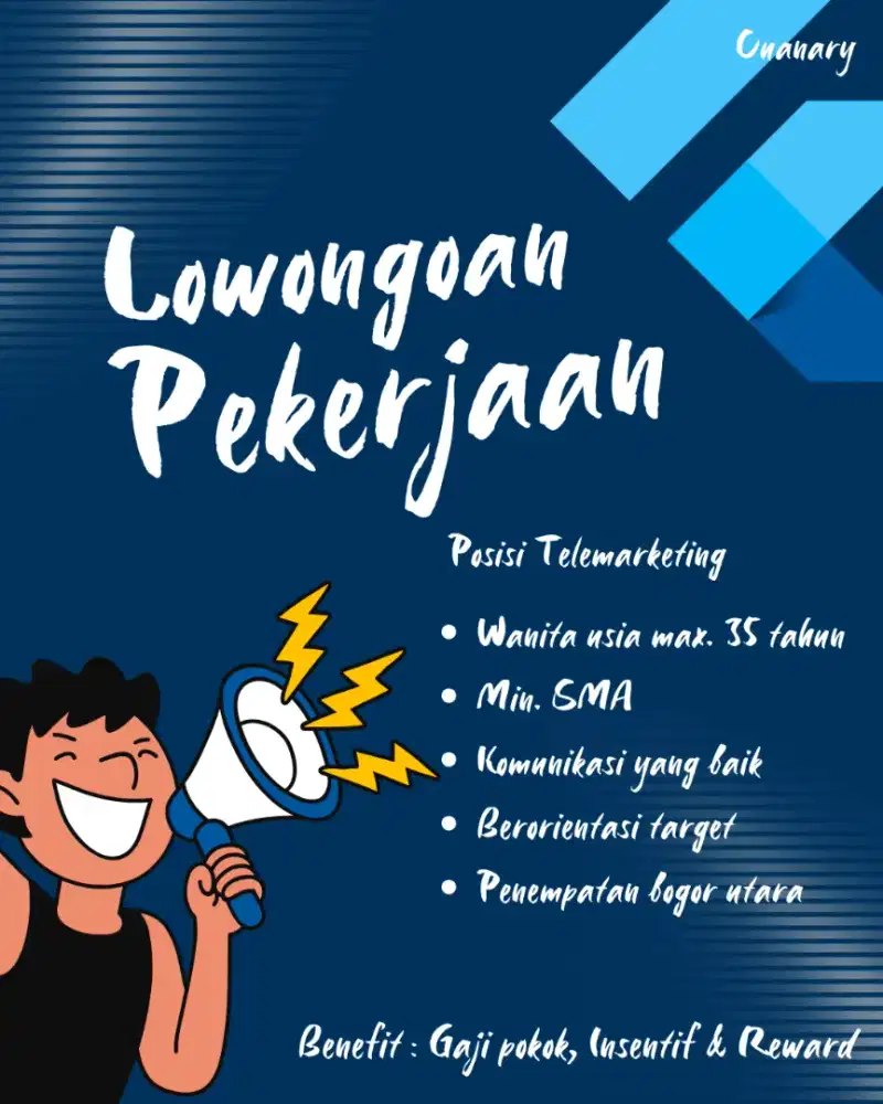 Dibutuhkan segera posisi telemarketing