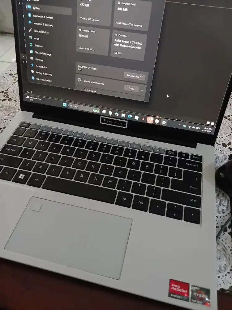 Advan workplus RYZEN 7 Ram 16 gb